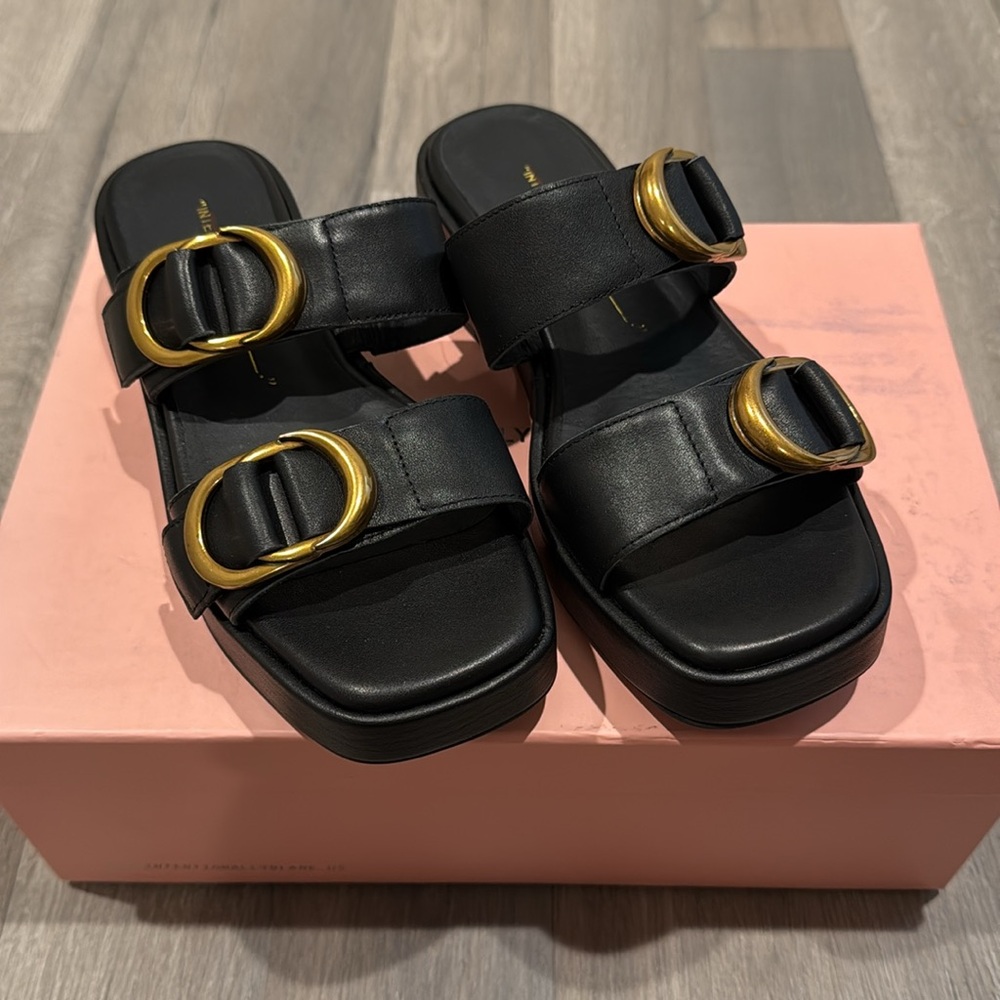 Intentionally Blank Orion Leather Slide Sandal - Picture 8 of 10